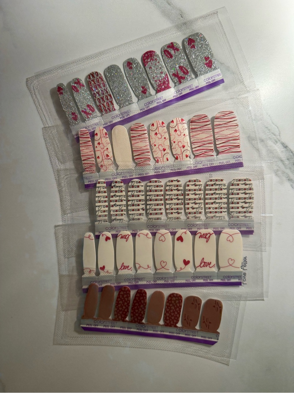 Color Street Valentine Nail Strips - 5 Sets